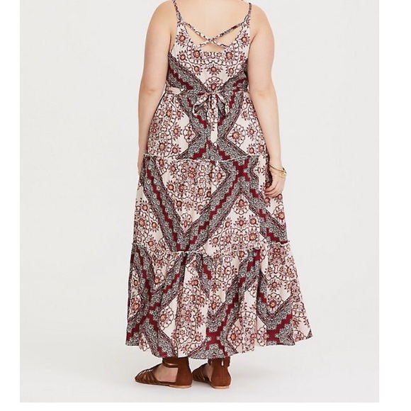 TORRID red scarf print challis maxi dress - Picture 3 of 7